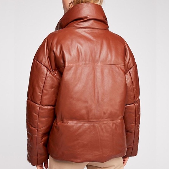 NWT Free People leather puffer jacket - Picture 2 of 8
